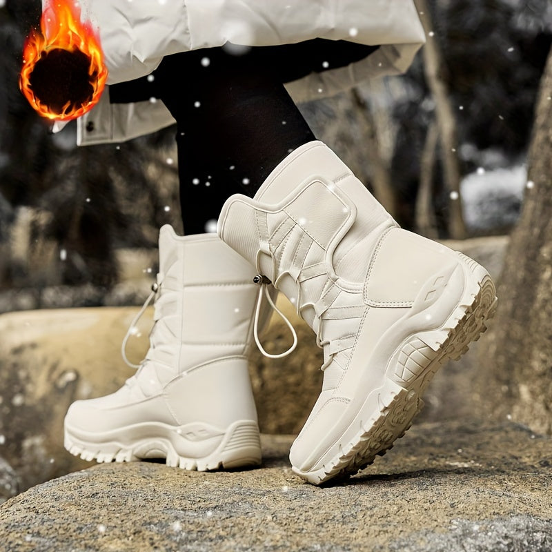 Women's Winter Snow Boots Waterproof Fleece Lined Mid Calf Insulated Shoes