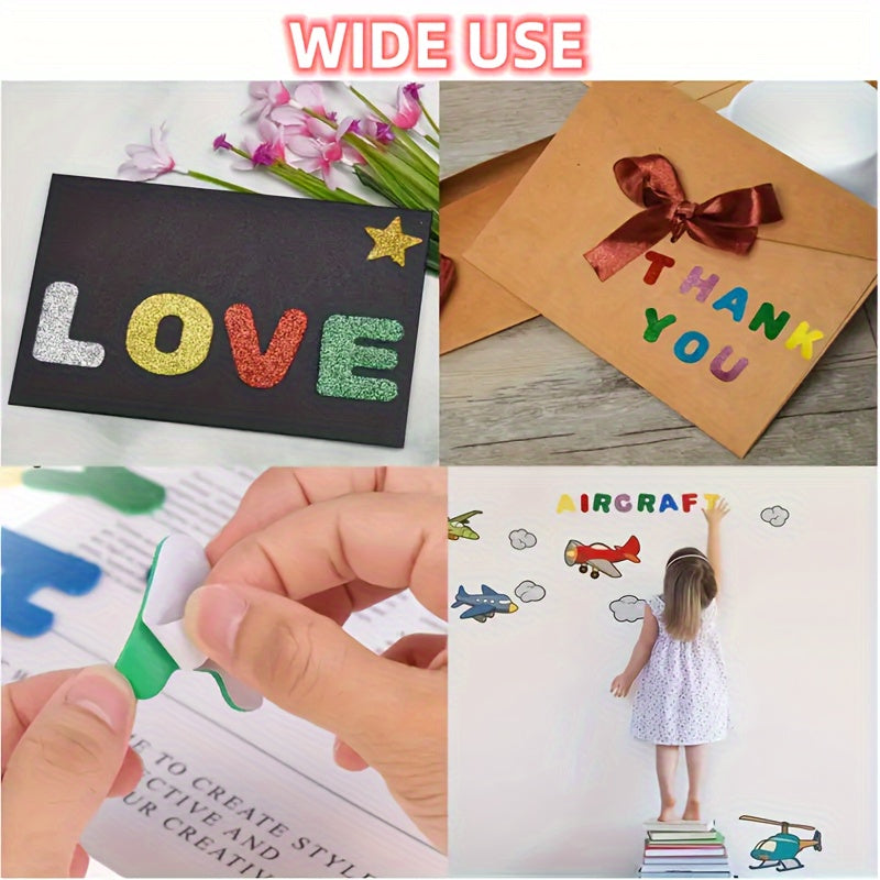 Colorful Glitter A Letter Stickers Foam Self-adhesive Patches English Stickers