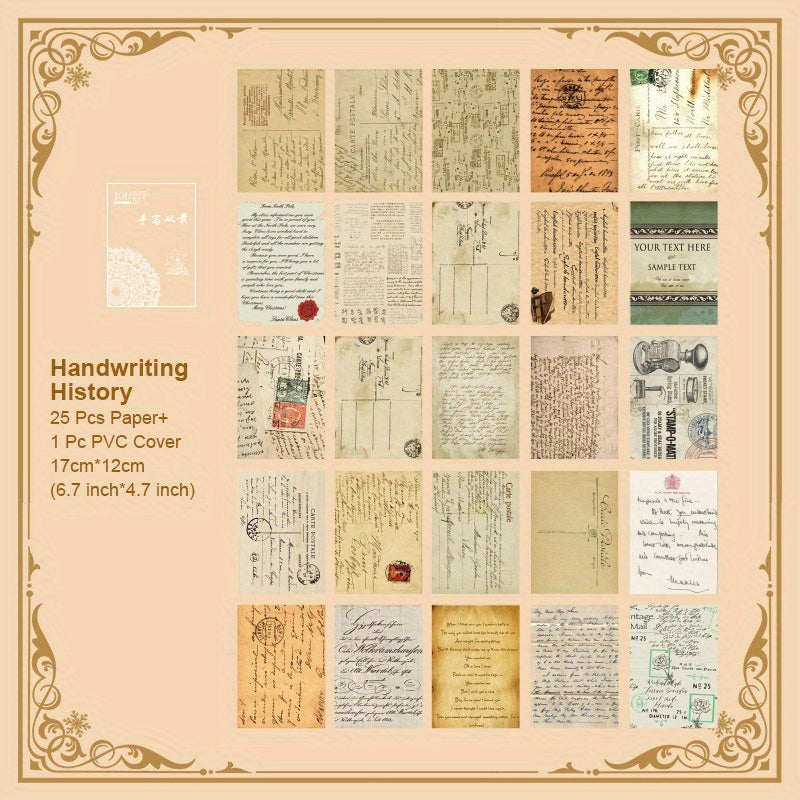 26 Vintage Scrapbook Paper Map Newspaper Pattern Journaling Supplies Kit