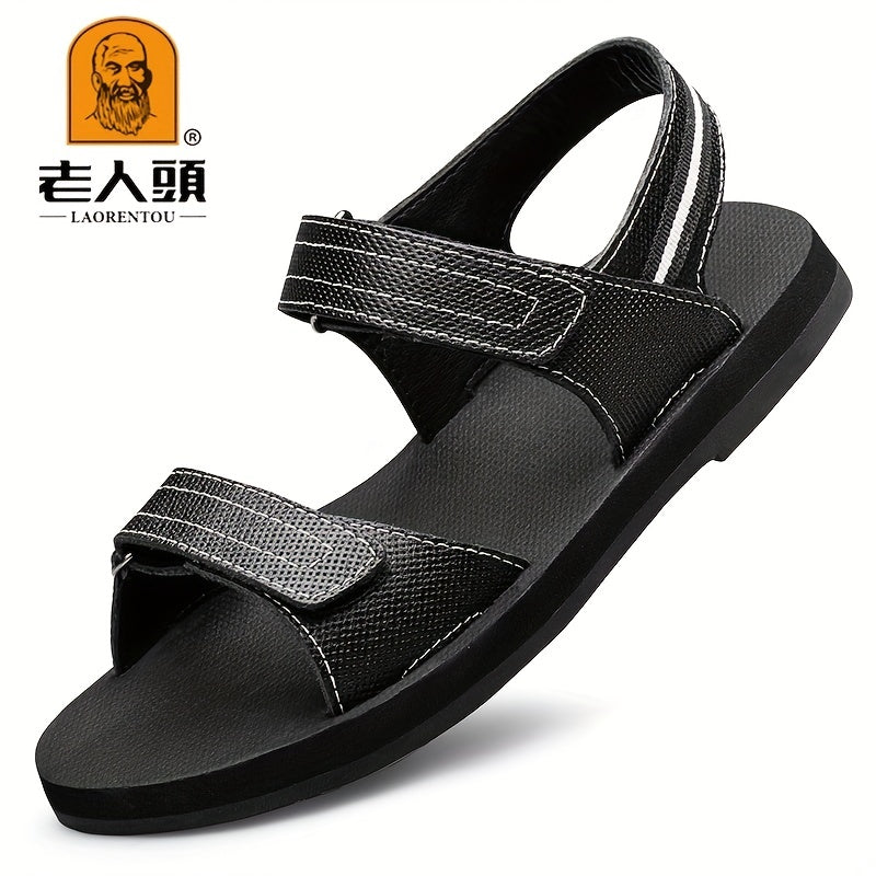 LAORENTOU Men's Leather Non Slip Sandals Summer