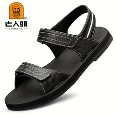 LAORENTOU Men's Leather Non Slip Sandals Summer