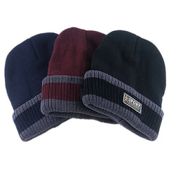 Men's Knitted Hat Plus Velvet Thick Woolen Hat Outdoor Cold Hat