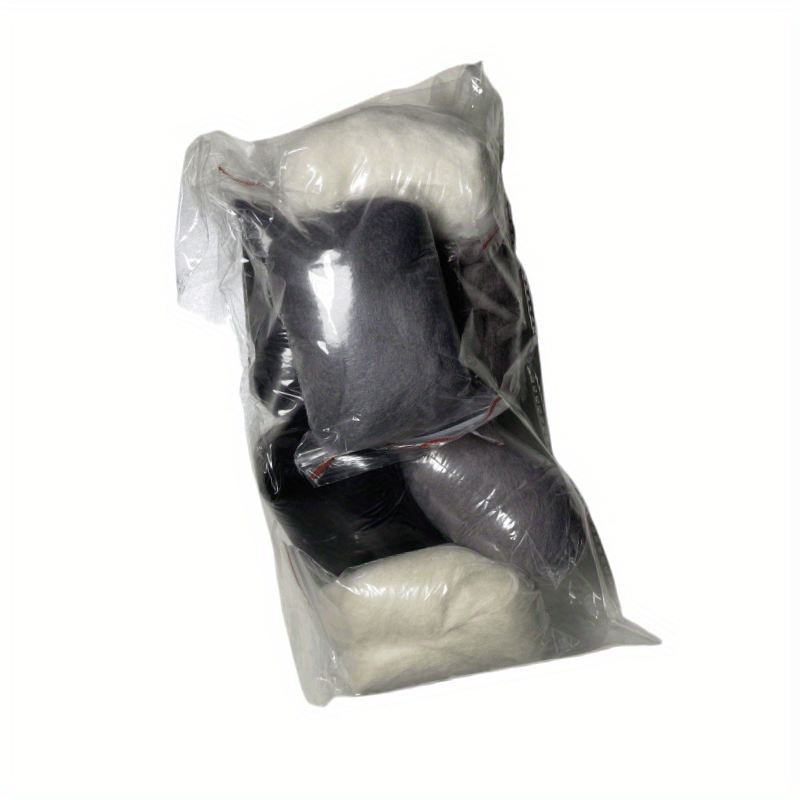 7pcs Grey Wool Roving Needle Felting DIY Kit 10g Each Piece