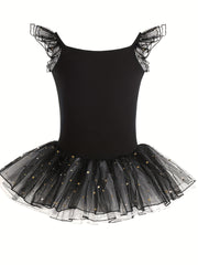 Girls 93 Cotton Sequin Trim Tutu Ballet Leotard Dance Suit