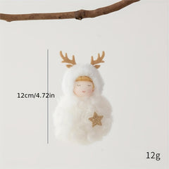 Christmas Plush Angel Doll Santa Claus Snowman Reindeer Small Pendant