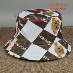 Puppy Print Bucket Hat Sunshade Sunscreen Double Sided Wearing