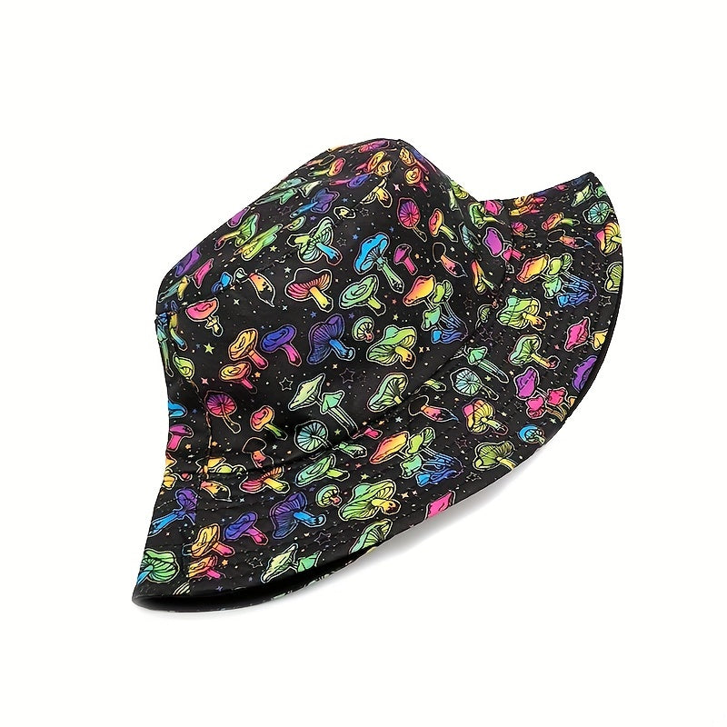 Reversible Mushroom Print Bucket Hat Y2K