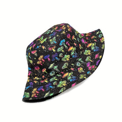 Reversible Mushroom Print Bucket Hat Y2K