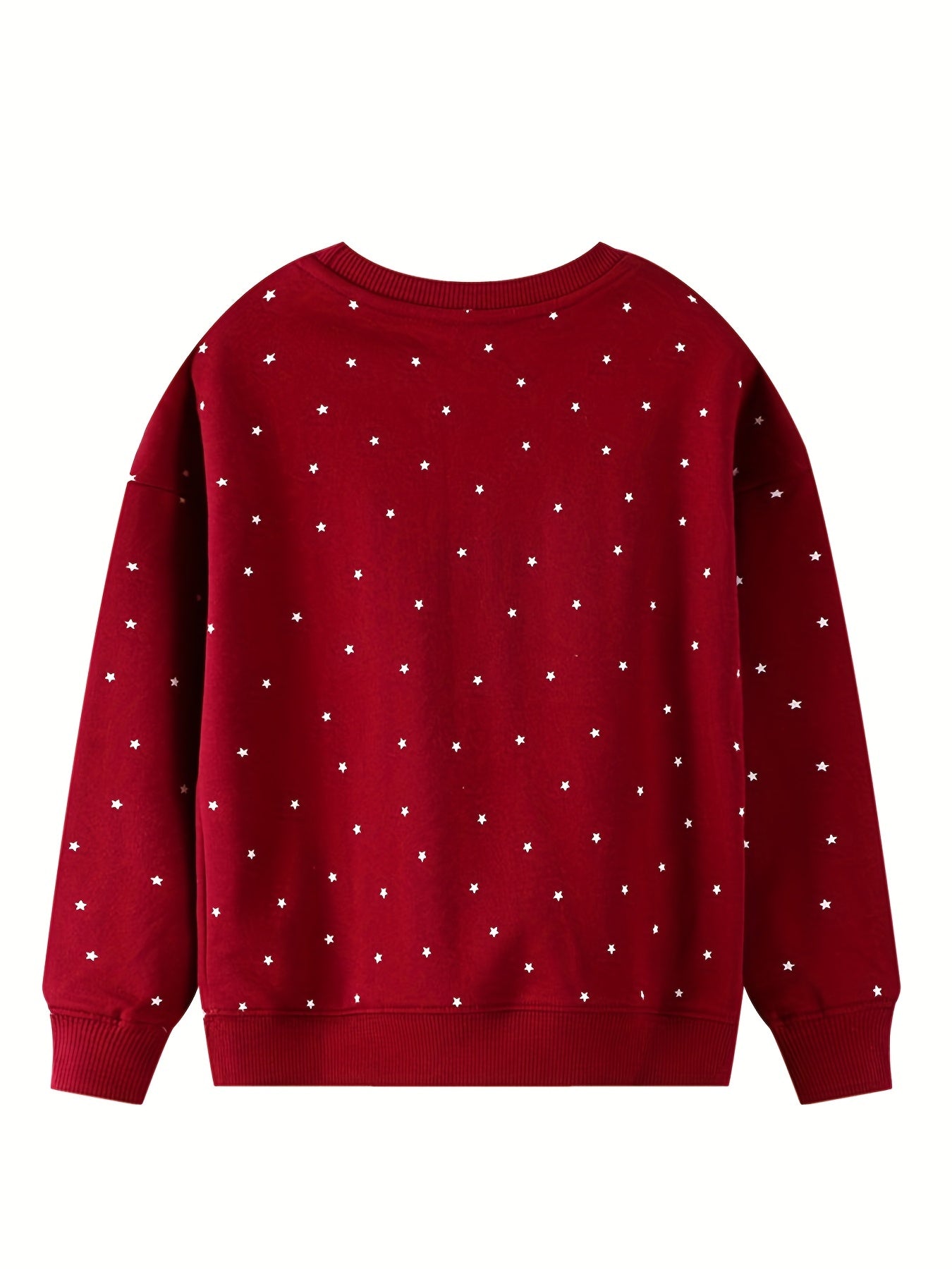 Girls Embroidered Pony & Stars Print Sweatshirt - Sports Casual Outfit