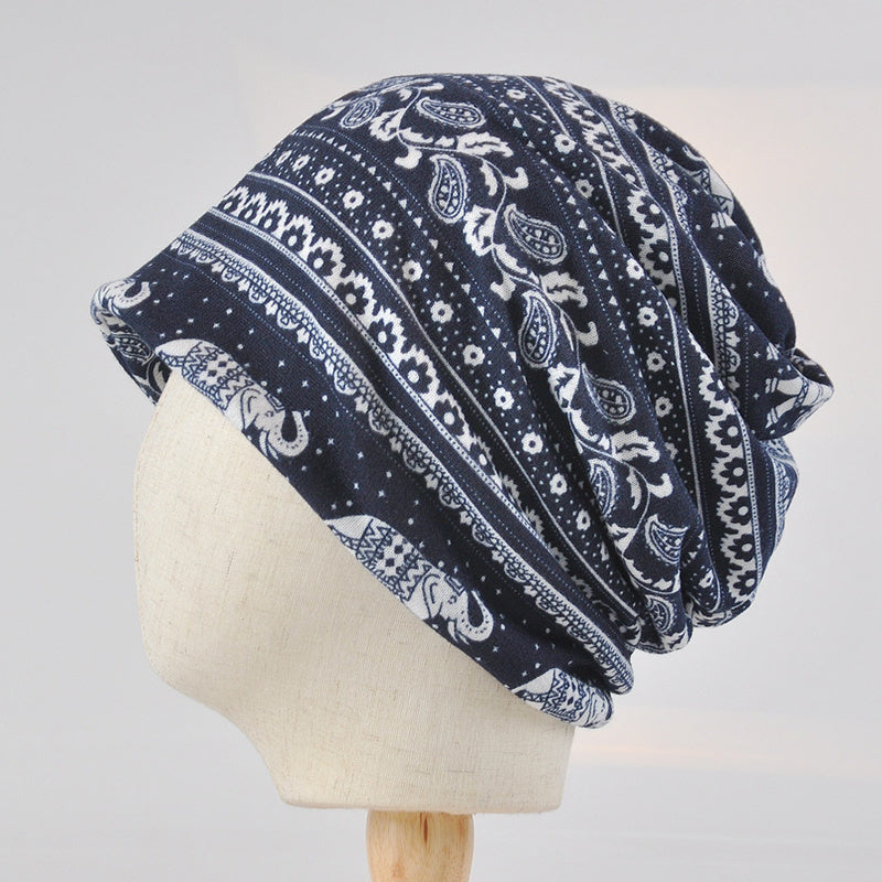 Vintage Bohemian Style Fleece Knitted Hat & Scarf Set for Christmas Party