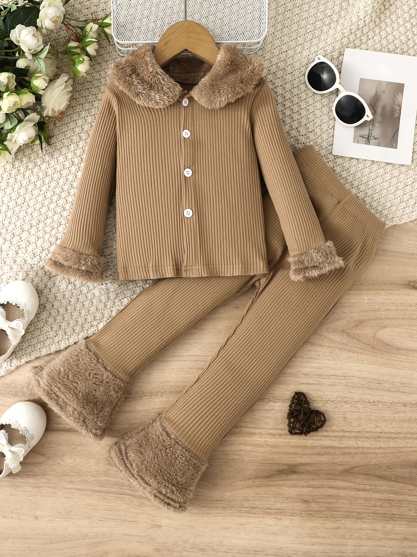 Girls Long Sleeve Tops Pants Set Fall Winter Clothes