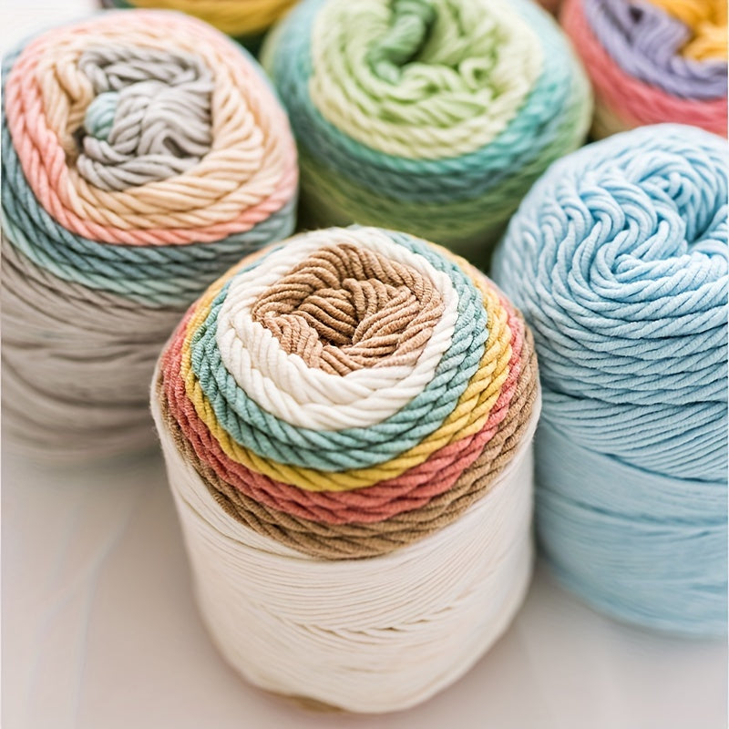 6-Pack Rainbow Milky Yarn, 5 Ply - for Knitting & Crocheting DIY Projects
