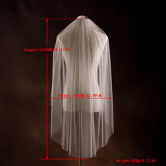 Wedding Veil with Long Trail Sparkling Shine for Ceremony