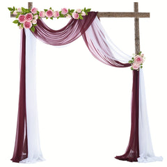 2pcs Wedding Arch Tulle Fabric Background Decoration