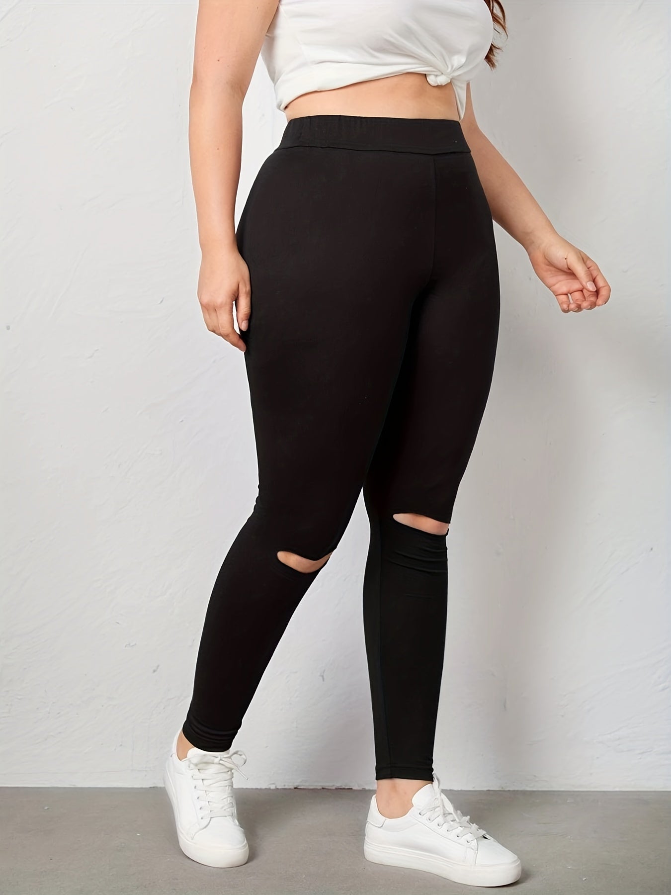 Women's Plus Cut Out High Rise Skinny Leggings