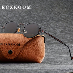 Vintage Metal Steam Punk Sunglasses Unisex Round Frame Polarized Sunglasses