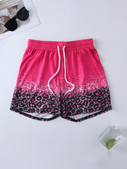 Leopard Print Drawstring Waist Shorts Women's Clothing