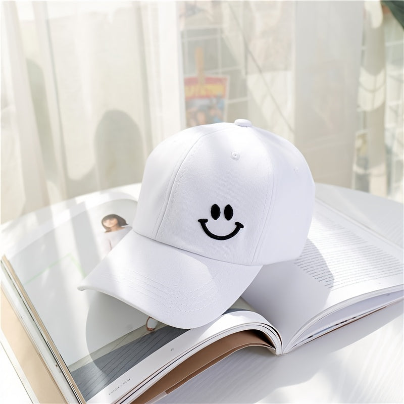 Youth Men's Smiling Face Pattern Sunscreen Baseball Cap