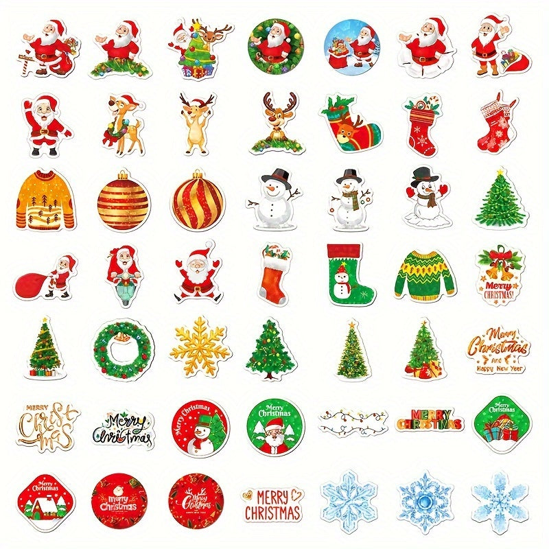 100 Christmas Stickers Holiday Gift Waterproof