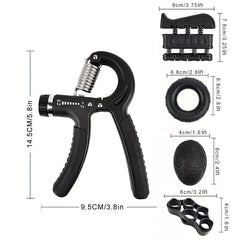Hand Grip Strengthener Set - Finger Sleeves, Egg Shape Ball, Grip Ring