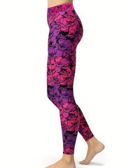 Floral Print Lifting Leggings Casual Sporty Skinny Leggings Women's Clothing