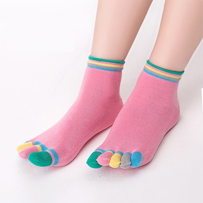 Block Stripes Yoga Socks Non Slip Grippers Low Cut Socks