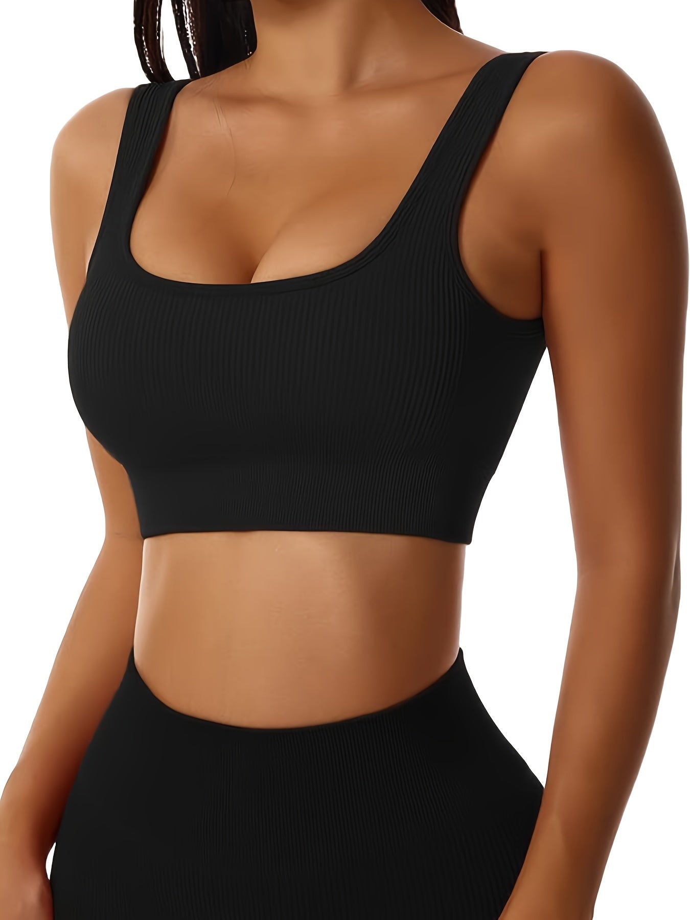 Threaded Yoga Set High Impact Sports Bra and Shorts