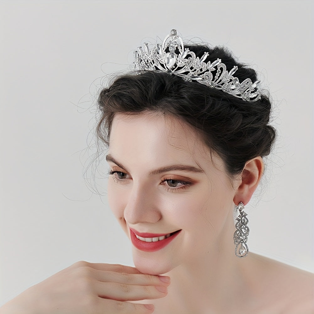 Silver Rhinestone Princess Tiara for Girls