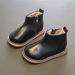 Cozy Fleece Baby Girls Boots with Zipper for Indoor Outdoor Travel