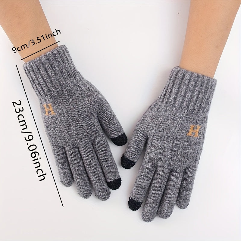 Men's Plush Winter Gloves Thick & Warm for Cold Weather