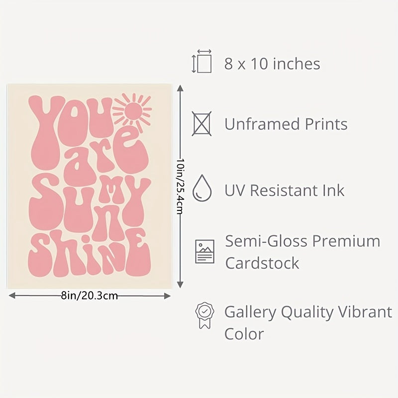You Are My Sunshine Wall Art Pink 32X25