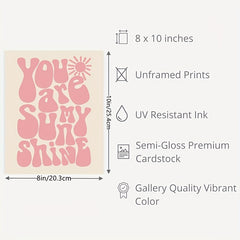 You Are My Sunshine Wall Art Pink 32X25