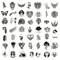 100pcs Gothic Stickers Skull Waterproof Vinyl Stickers For Laptop Phone Car