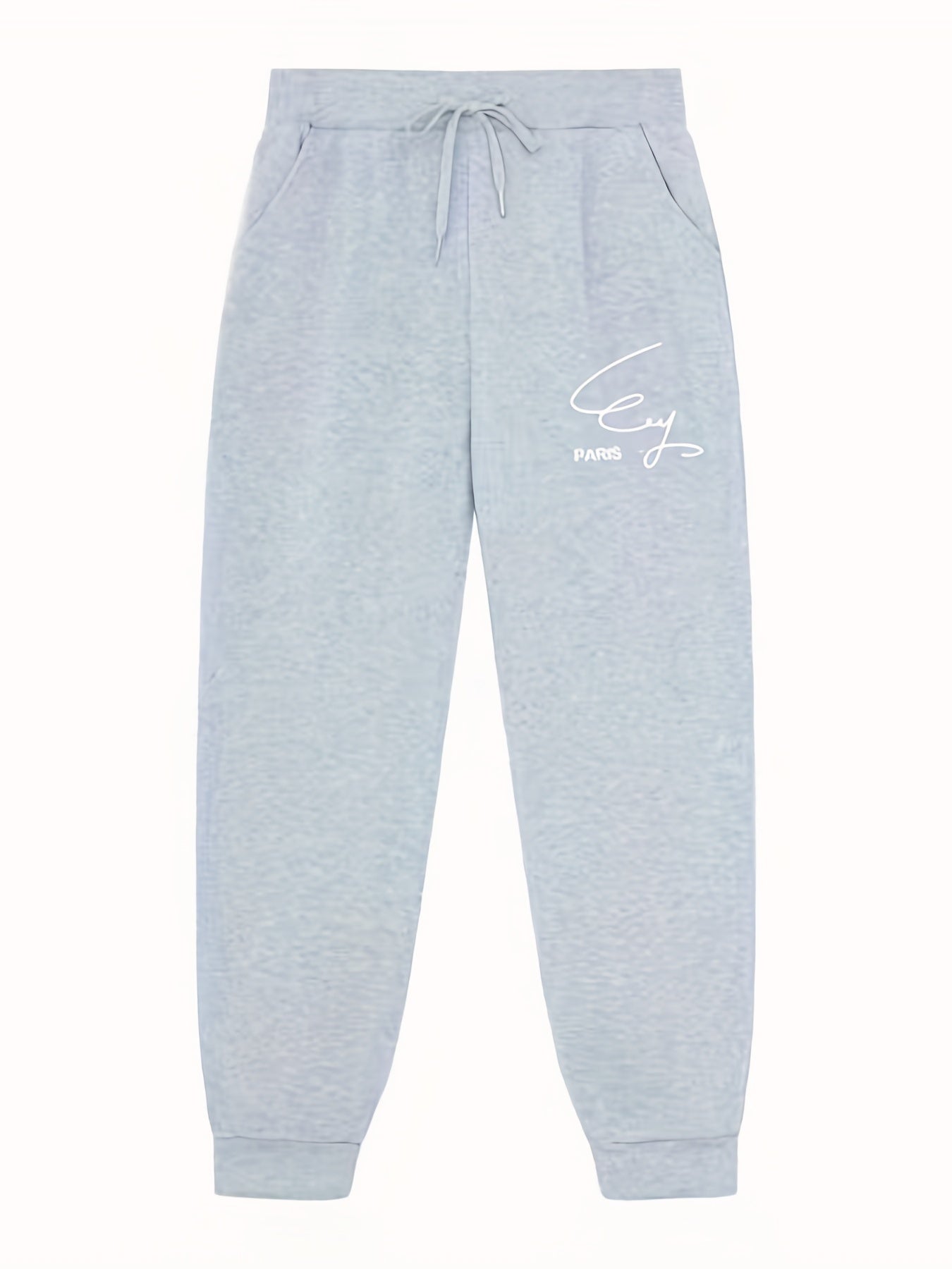 Letter Print Joggers With Pockets Men's Drawstring Pants