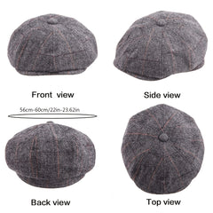 British Retro Newsboy Hat Painter Hat Men's Casual Octagonal Hat