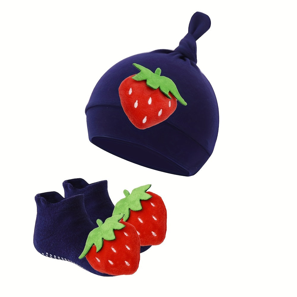 Girls' Sweet Hat & Sock Set for Autumn & Winter