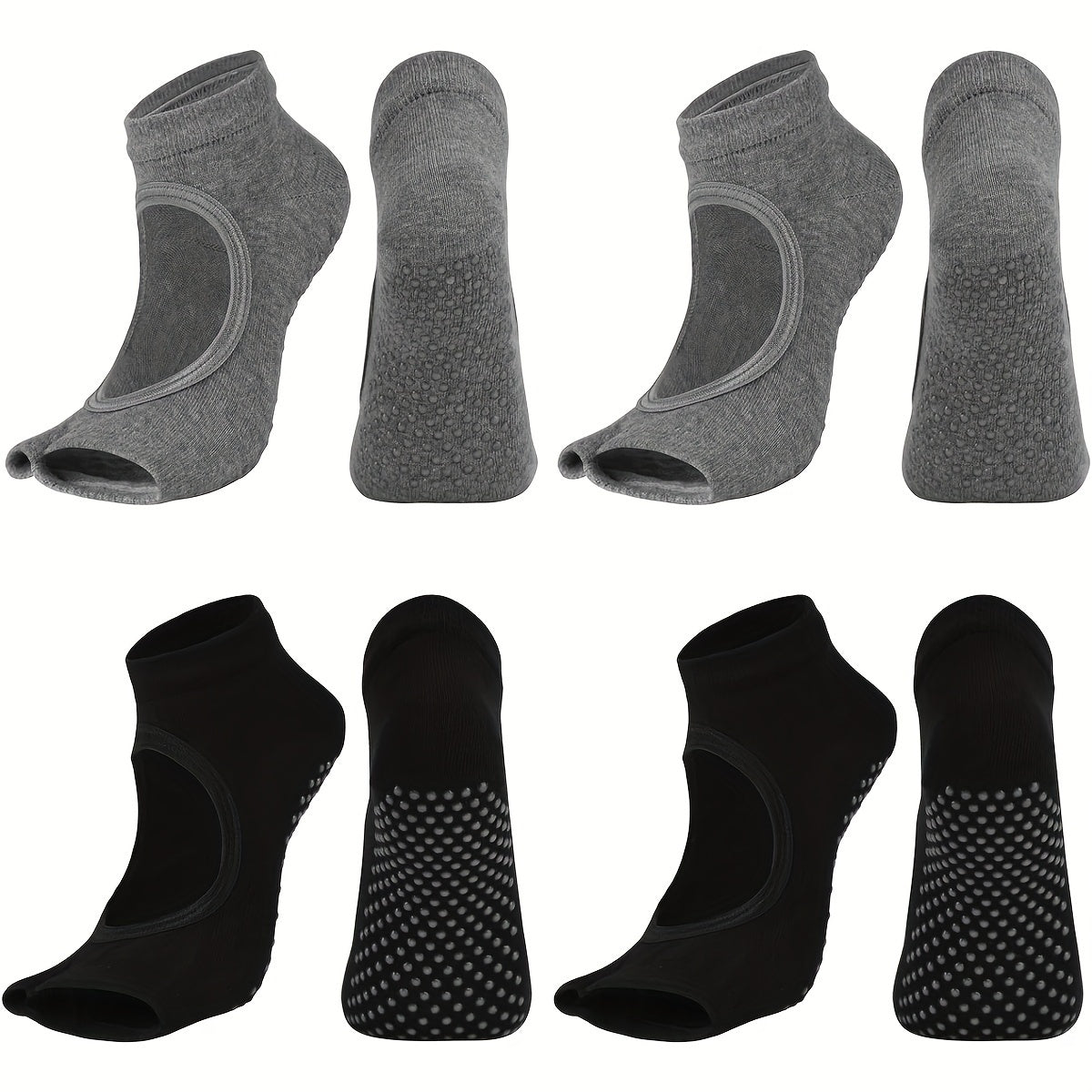 Toeless Non-slip Yoga Socks 2 Toe Backless Gripper Socks