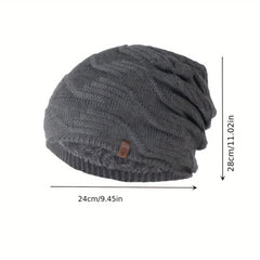 Winter Knitted Beanie Hat Thickened Velvet Ear Protection Warm Hat