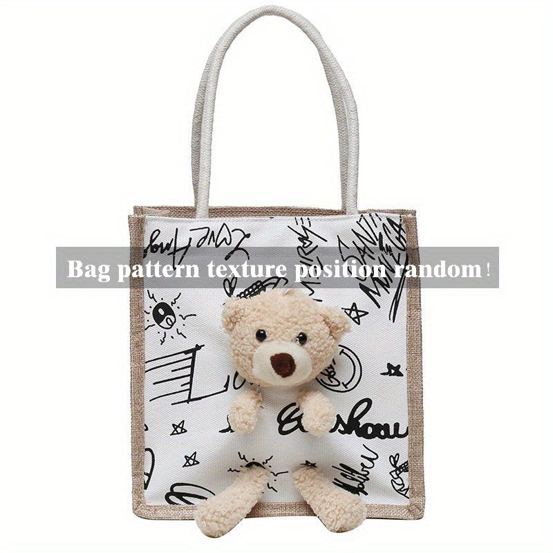 Bear Tote Canvas Cartoon Handbag Bag Shopping Bag