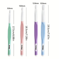 Soft Handle Plastic Crochet Hooks Set for Large Scarf Stitch Work