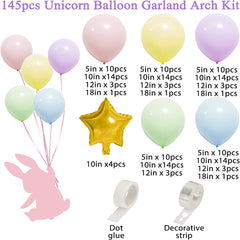 Unicorn Macaroon Rainbow Balloon Arch Kit