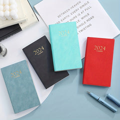 English Calendar Book Faux Leather Monthly Index Notebook Daily Plan