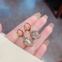 Crystal Tulip Earrings Vintage Party Jewelry Gift For Women