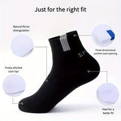 Men's Solid Crew Socks Soft Breathable Casual Socks for Outdoor Activities