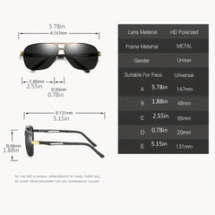 Men's Vintage Polarized Square Sunglasses UV Protection Sunshade