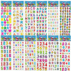 12pcs 3D Puffy Alphabet & Number Stickers Educational Toys for Boys & Girls