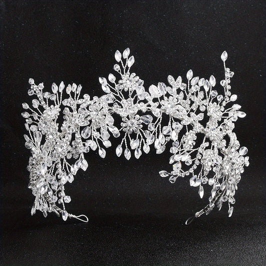 Bridal Rhinestone Flower Headband Set