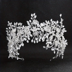 Bridal Rhinestone Flower Headband Set