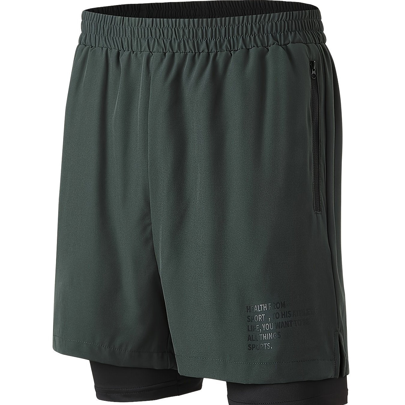 Men's Double Layer Sports Shorts for Gym Workout - Summer Training