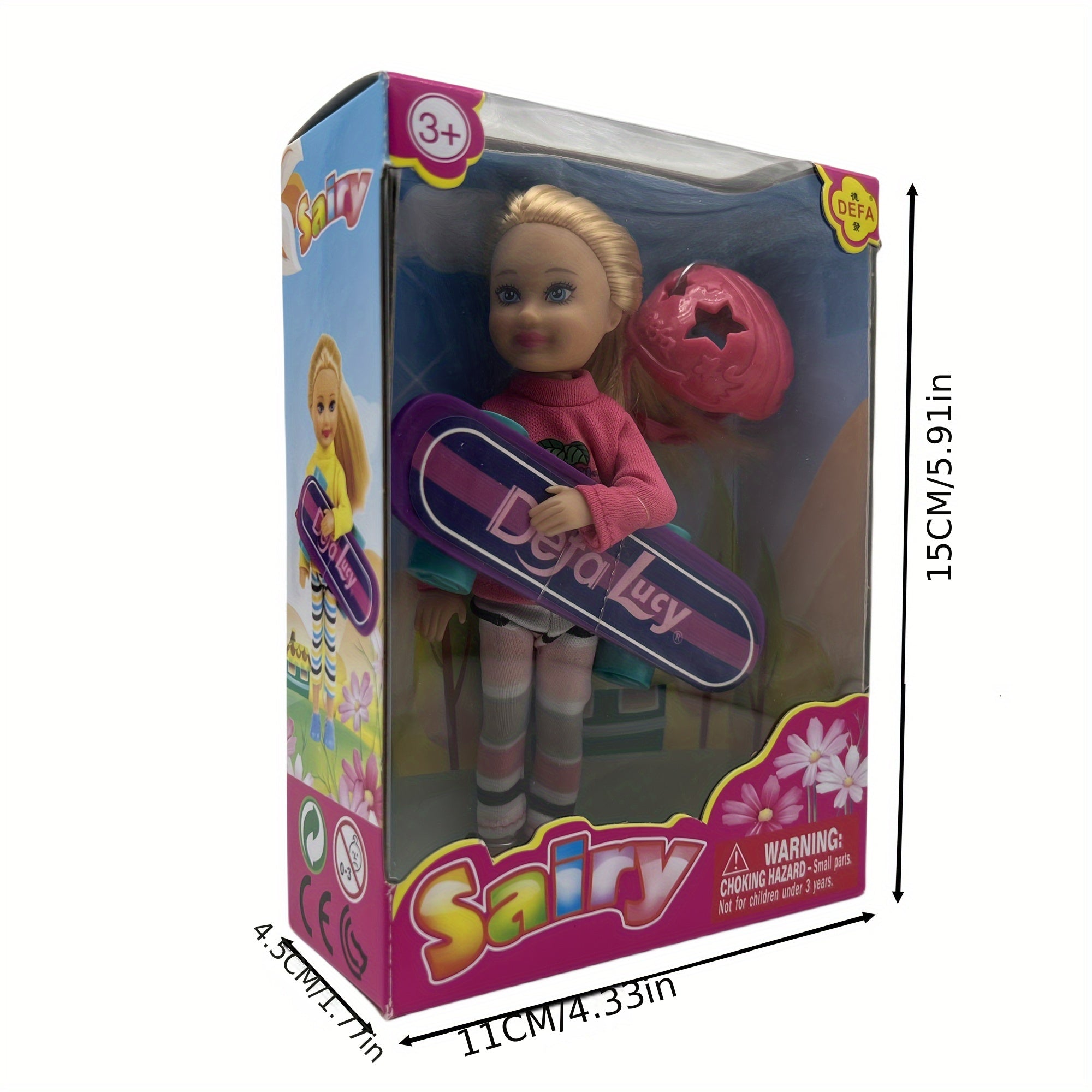 15 Doll with Skateboard and Hat - Christmas, Thanksgiving, Halloween Gift